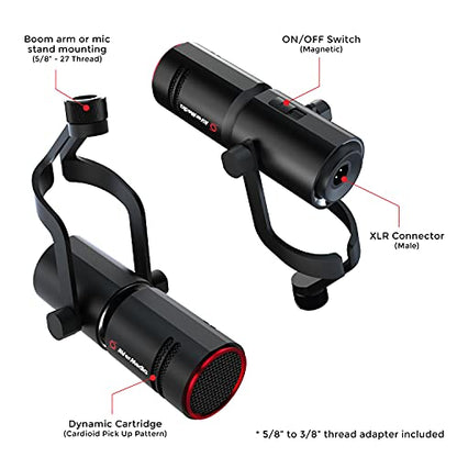 AVerMedia Live Streamer MIC 330 - Creators Cardioid Dynamic XLR Microphone for Live Streaming and Podcasting (AM330) ,Black