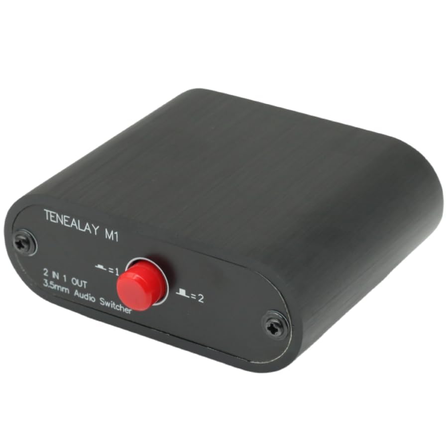 M1 2 in 1 Out 3.5mm Stereo Audio Switch aux switcher Speaker selector Splitter Box