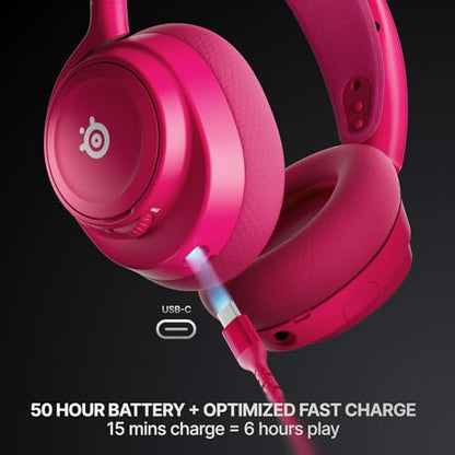 SteelSeries Arctis Nova 7P Wireless Gen 2 Gaming Headset - Real-Time App Control, 50+ HR Play, Neodymium Magnetic Drivers, Mix 2.4GHz/Bluetooth, PS5, PS4, PC, Switch 1/2, Mobile - Magenta - color: Magenta, style: PlayStation | PC