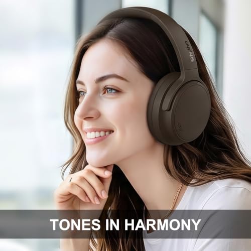 Srhythm NiceComfort 35(2nd Gen)Noise Cancelling Headphones 4-Speakers 40kHz | HD Sound,140 Hours' Ultra-long Playtime for Travel, Bluetooth 6.0, 5 Microphones ENC,Transparency,Spatial Audio,Low Latency - color: Dark-coffee Color