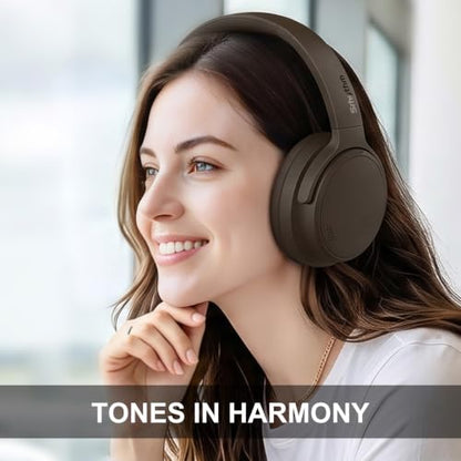 Srhythm NiceComfort 35(2nd Gen)Noise Cancelling Headphones 4-Speakers 40kHz | HD Sound,140 Hours' Ultra-long Playtime for Travel, Bluetooth 6.0, 5 Microphones ENC,Transparency,Spatial Audio,Low Latency - color: Dark-coffee Color