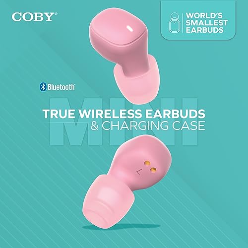 Mini Invisible Wireless Earbuds, Bluetooth 5.3, Mic & Charging Case, Pink | 12-HR Playtime, Touch Control, Sweat & Splash Resistant, Works with Siri, Alexa & Google, Compatible with iPhone & Android - color: C-Pink