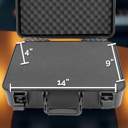 CASEMATIX 무선 마이크 케이스 - 젠하이저, Shure, Audio Technica, Nady, VocoPro, 수신기, 송신기 및 마이크가 있는 AKG 시스템과 호환되는 맞춤형 폼이 있는 하드 쉘 마이크 케이스