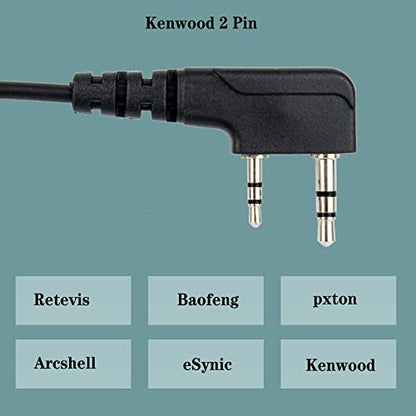 Retevis Behind Head Walkie Talkie Headset, for RT22/RT68/RT21/H777/RT68H | with Boom Mic, Compatible with Pxton, Baofeng, Kenwood Walkie Talkie, Two Way Radio Headset with Finger PTT(1 Pack)