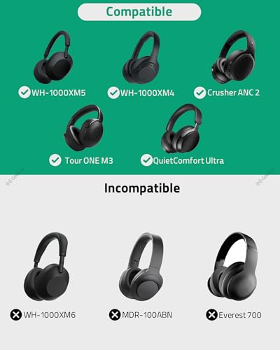 Geekria Shield Headphones Case for Foldable Over-Ear Headphones, Hard Shell Travel Carrying Bag, Compatible with Soundcore, JBL Tour ONE M3, Sony WH-1000XM5, B&O Beoplay H9 (Microfiber Grey)