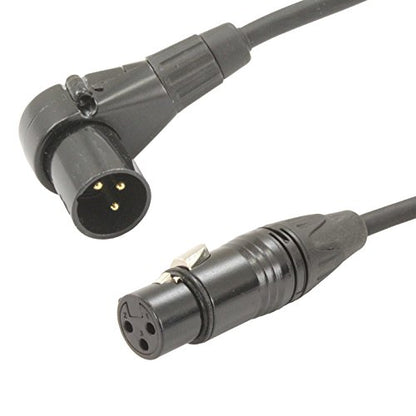 Male to Female XLR Cable with black connectors 25 FT Foot Feet Right Straight - color: Right-M to Straight-F, size: 025 ft