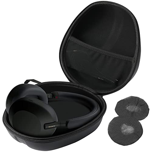 ProCase Hard Headphone Case Travel Bag for Sony WH-1000XM4, Beats Solo3, Bose QC, Hardshell EVA Carrying Case Headset Case with 2 Dust Covers - Black - color: Black