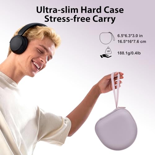 Headphone Case for JLab/Beats/TOZO/BERIBES/Picun Etc Headphones, Mauve | for JLab JBuds Lux ANC/Go Lux ANC, Beats Studio Pro/Solo 4 3,TOZO HT3,KVIDIO Etc Headphone, Hard Shell Case for Travel Home - color: Mauve