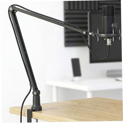 Professional Mic Arm Desk Mount Heavy Duty All Metal Microphone Boom Arm with Hidden Cable Management 360° Adjustable Mic Stand for Studio Recording Streaming