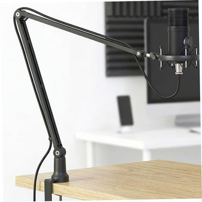 Professional Mic Arm Desk Mount Heavy Duty All Metal Microphone Boom Arm with Hidden Cable Management 360° Adjustable Mic Stand for Studio Recording Streaming