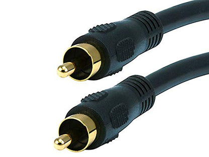Monoprice 50ft Coaxial Audio/Video RCA Cable M/M RG59U 75ohm (for S/PDIF Digital Coax Subwoofer & Composite Video) Black - size: 50 Feet (Pack of 1), style: Cable