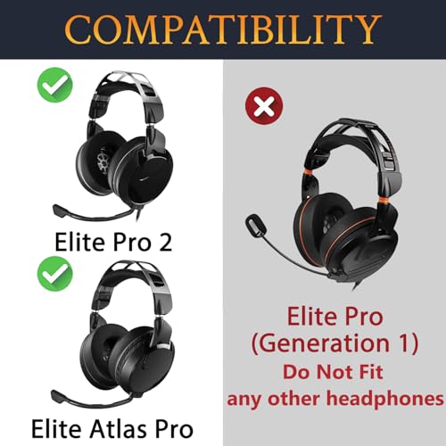 SOULWIT Cooling Gel Earpads Replacement for Turtle Beach Elite Pro 2/Elite Atlas Pro Headsets, Ear Pads Cushions with Ice Silk Fabric, High-Density Foam - Black