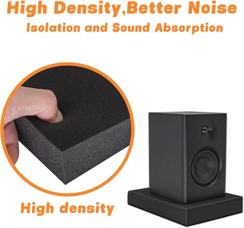2 Pack Studio Monitor Isolation Pads for Speakers 3-5 Inches Sound Insulation Studio Foam Prevents Vibrations Acoustic Speaker Isolation Pad High Density Fits Most Stands - size: Small