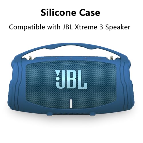 Silicone Cover Case for JBL Xtreme 3 Portable Bluetooth Speaker | Soft Skin Sleeve Protective Carrying Case for JBL Xtreme 3 with Handle, Shockproof and Anti-Scratch Cover (Blue) - color: Blue