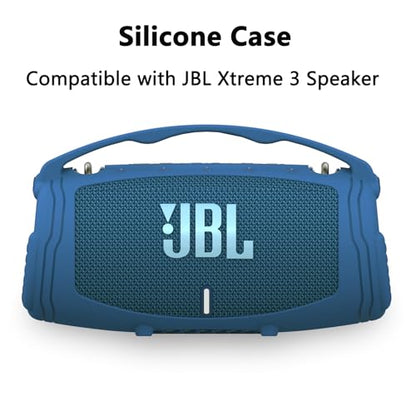 Silicone Cover Case for JBL Xtreme 3 Portable Bluetooth Speaker | Soft Skin Sleeve Protective Carrying Case for JBL Xtreme 3 with Handle, Shockproof and Anti-Scratch Cover (Blue) - color: Blue