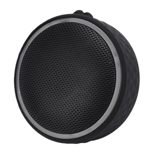 Diyeeni Bluetooth Shower Speaker, IPX6 Water Proof Portable Bluetooth 5.3 Speakers with Suction Cup, Mini Wireless Speaker with RGB Lights, Loud Stereo Sound for Bathroom (Black) - color: Black