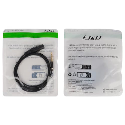 J&D XLR Female to 1/4 Inch 6.35mm TRS Stereo Jack Cable, XLR to Quarter inch Balanced Signal Interconnect Patch Cord for Speaker Condenser Mic Guitar Mixer AMP, 6 Feet - size: 6 Feet