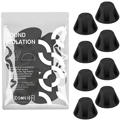 Speaker Isolation Feet – 8-Pack 1.5" Bigfoot Rubber Pads by Hudson Hi-Fi – Non-Adhesive, Anti-Vibration Feet for Turntables, Subwoofers, Amplifiers – 50 Duro, Non-Skid Audio Bumpers