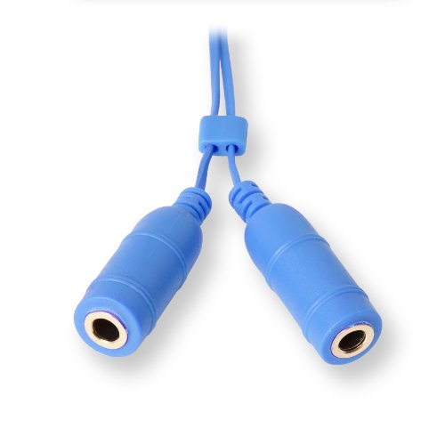 ReTrak Retractable Headphones Splitter, Blue ( ETCABLESPLBU) - color: Blue