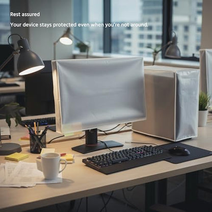 Monitor Dust Cover Protective See-Through Lightweight Waterproof Case for 37"-41" Computer Monitor LCD/LED Screen (37W x22H x3D) - size: 37"-41" in