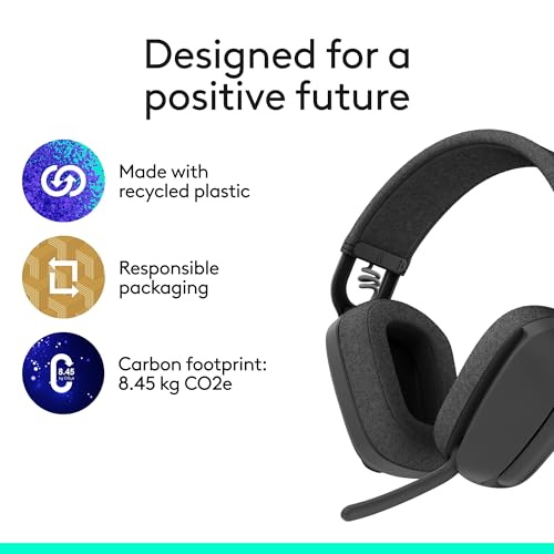 Logitech Zone Vibe Wireless Bluetooth Headphones Noise Canceling Mic | Bluetooth, USB-A, USB-C, for Google Meet, Google Voice, Zoom, Mac/PC - size: One Size, style: UC (with dongle)