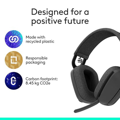 Logitech Zone Vibe Wireless Bluetooth Headphones Noise Canceling Mic | Bluetooth, USB-A, USB-C, for Google Meet, Google Voice, Zoom, Mac/PC - size: One Size, style: UC (with dongle)