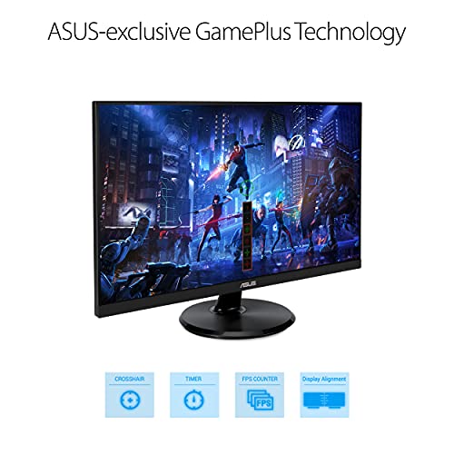 ASUS 23.8” 1080P Monitor (VA24DCP) - Full HD, IPS, 75Hz, USB-C 65W Power Delivery, Speakers, Adaptive-Sync/FreeSync, Low Blue Light, Flicker Free, VESA Mountable, Frameless, HDMI - style: 75Hz USB-C 65W