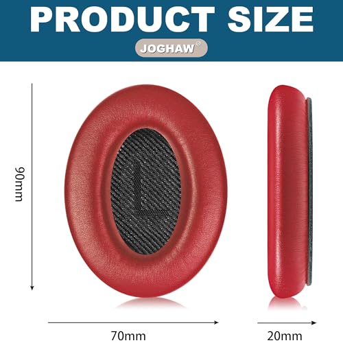 Headphones Replacement Ear Pads, Protein Leather earpad Cushions for Bose Quiet Comfort QC35 Headphones, Replacement Earpads, Softer Memory Foam - Red - color: Red