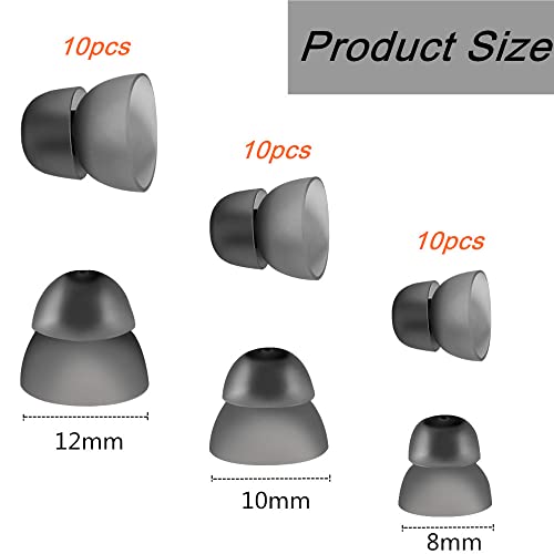30 Pcs Silicone Hearing Aid Domes Hearing Aid Ear Domes Hearing Aid Power Domes Ear Tips for Resound Sure Fit Style RIC RITE and Open Fit BTE Hearing Amplifier(10mm,12mm,14mm) - color: Black(10mm,12mm,14mm)