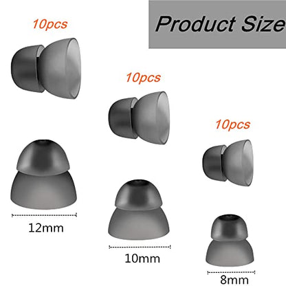 30 Pcs Silicone Hearing Aid Domes Hearing Aid Ear Domes Hearing Aid Power Domes Ear Tips for Resound Sure Fit Style RIC RITE and Open Fit BTE Hearing Amplifier(10mm,12mm,14mm) - color: Black(10mm,12mm,14mm)