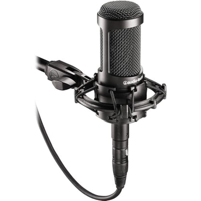 Audio-Technica AT2035 Cardioid Condenser Microphone for Content Creators, Streamers, Podcasters and Musicians Bundled with XLR Cable + Pop Filter + Desktop Mic Stand (4 Items) - style: w/ Desktop Mic Stand