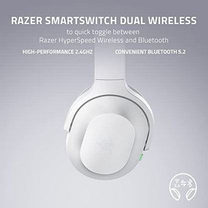 Razer Barracuda Wireless Gaming & Mobile Headset (PC, PlayStation, Switch 2, Android, iOS): 2.4GHz Wireless + Bluetooth - Integrated Noise-Cancelling Mic - 50mm Drivers - 40 Hr Battery - Mercury White | Integrated Noise-Cancelling Mic, 50mm Drivers, 40 Hr