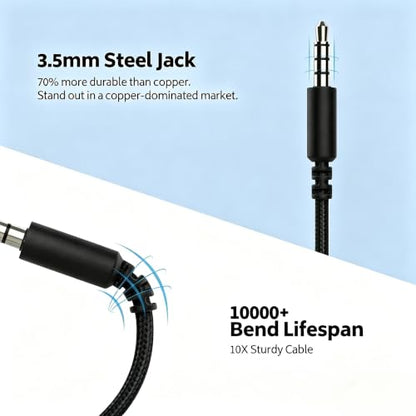Classroom Headphones for Schools 10-Pack, Bulk Wired 3.5mm Jack