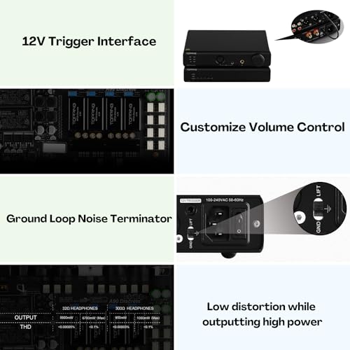 Topping A90 Discrete Fully Discrete Balanced Headphone Amplifier, HiFi NFCA 4Pin XLR/4.4mm Balanced/6.35mm SE Out 9800mWx2 Desktop Headphone Amp Preamplifier (Silver)