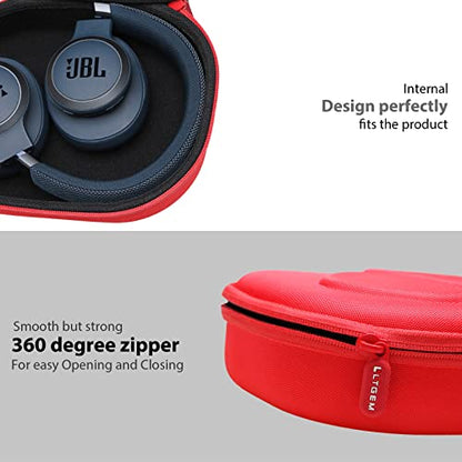 Case for JBL Tune 770NC/510BT/720BT/520BT/670NC/520C Headphones Red | Hard Carrying Travel Case for JBL Live 770NC/670NC/680NC/780NC Headphones - color: Red+Black