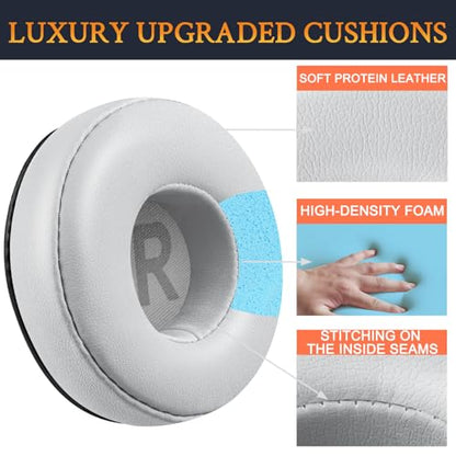 SOULWIT Earpads Replacement for JBL Tune 450BT/Tune 460BT/Tune 500BT/Tune 510BT/Tune 520BT/Tune 530BT/JR 300BT/JR 310BT/E40BT/Junior 320BT, Ear Pads Cushions with Soft Protein Leather - Grey - color: Grey