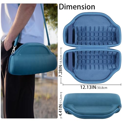 co2CREA Case for JBL Charge 6 Portable Bluetooth Speaker, Blue | High-Density Foam Padding, Reinforced Handle, Detachable Shoulder Strap, Compact Lightweight Design, Dust Protection - color: Blue Case