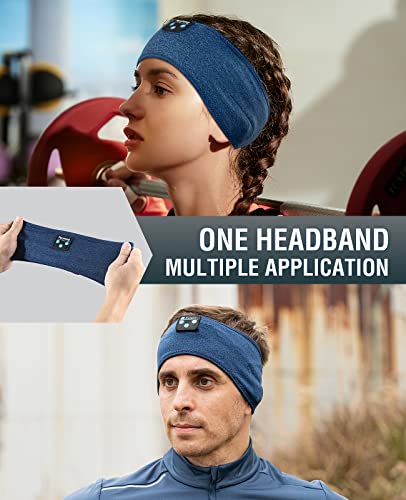 Perytong Sleep Headphones Wireless, Bluetooth Sports Headband Headphones with Ultra-Thin HD Stereo Speakers Perfect for Sleeping,Workout,Jogging,Yoga,Insomnia, Air Travel, Meditation (Deep Teal) - color: Deep Teal