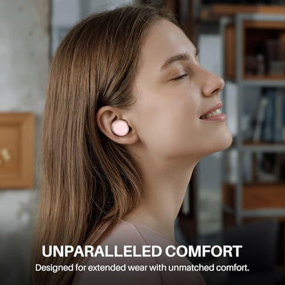 TOZO T6 Wireless Earbuds Bluetooth 5.3 Stereo Sound in Ear Headphones | 50H Long Playtime Ear buds with Charging Case, App Customizable EQs, IPX8 Waterproof Earphones, AI Calls, Deep Bass - color: Pink