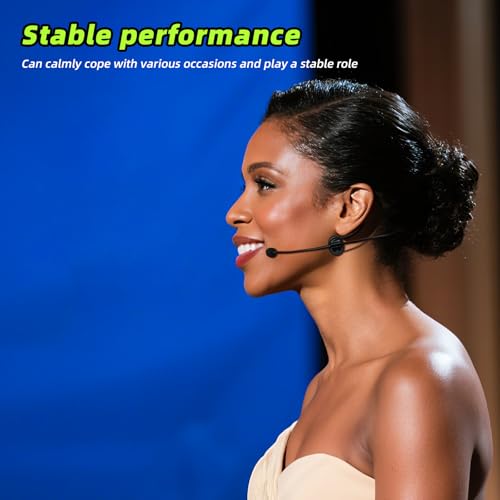 MRSDY Foldable Headset Microphone for Shure Wireless System, Omnidirectional Condenser Double Over Ear Headworn Mic, 4-Pin Mini XLR, Cable Length 42 Inch (Black) | Noise Reduction, Clear Sound, Omnidirectional Condenser Double Over Ear Headworn Mic, 4-Pin