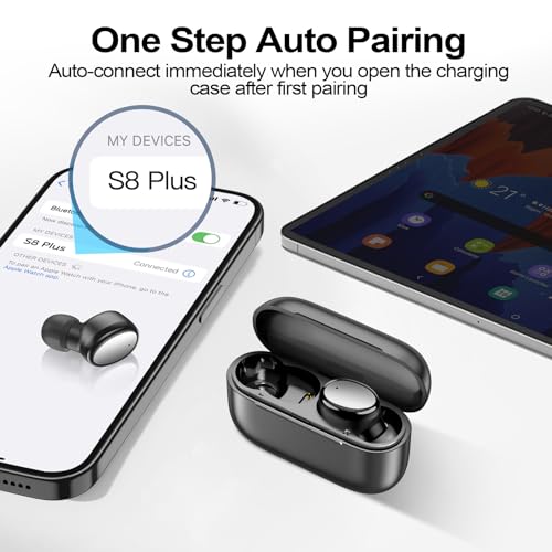 kurdene Wireless Earbuds Bluetooth 5.4, Lightweight in-Ear Headphones with Deep Bass,40 Hours Playtime Headset, Built-in Mics for Clear Calls, Sports Workout Ear Buds Black - color: Black