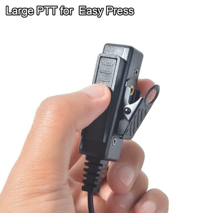 Universal Ham Radio Earpiece Adapter Cable, 2 Pin K-1 Type to 3.5mm Female Headset with Built-in Mic and PTT Compatible with BaoFeng Retevis Kenwood Retevis Quansheng Walkie-Talkie