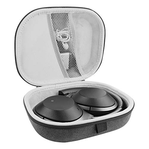 Geekria Shield Headphones Case Compatible with Sony WH-1000XM4/1000XM3/1000XM2/XB910N, MDR1000X and More, Replacement Hard Shell Travel Carrying Bag with Cable Storage (Dark Grey)