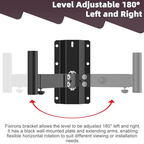 Speaker Wall Mount Heavy Duty Adjustable | For 4positions& 180° Rotation PA Speaker Mount Support Up to 120lbs Wall Speakers Mount Black 2 Packs