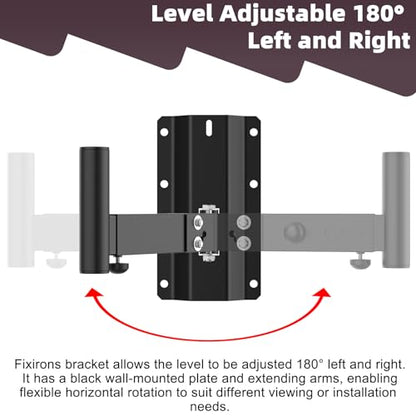 Speaker Wall Mount Heavy Duty Adjustable | For 4positions& 180° Rotation PA Speaker Mount Support Up to 120lbs Wall Speakers Mount Black 2 Packs