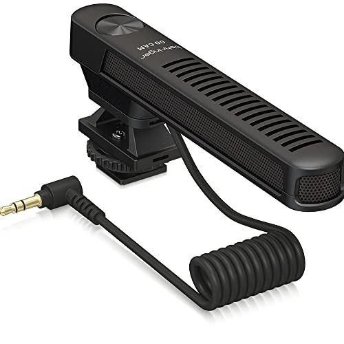 Behringer GO CAM Shotgun Microphone Wired Professional Camera Mic for Podcast Interviews Vlogs Live Streaming Audio Recorder, Black