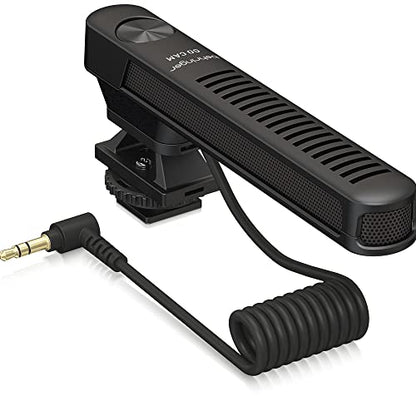 Behringer GO CAM Shotgun Microphone Wired Professional Camera Mic for Podcast Interviews Vlogs Live Streaming Audio Recorder, Black