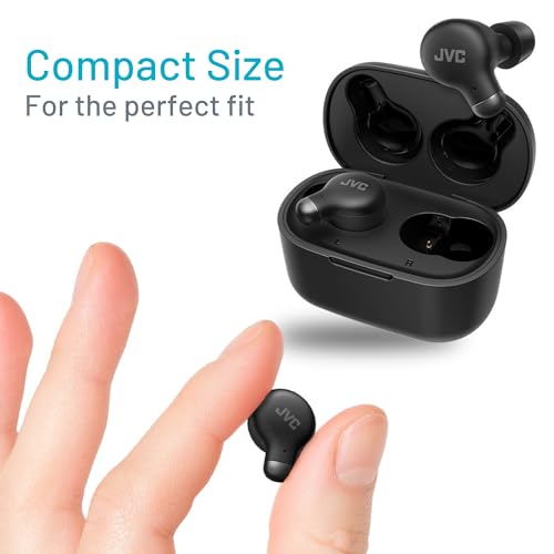 JVC Active Noise Cancelling True Wireless Earbuds - Bluetooth 5.3 with ANC - Comfortable Fit with S/M/L Silicon & Memory Foam Earpieces - IPX4 Water Resistant - 28 Hrs Playback - Compact Charging Case - color: Black