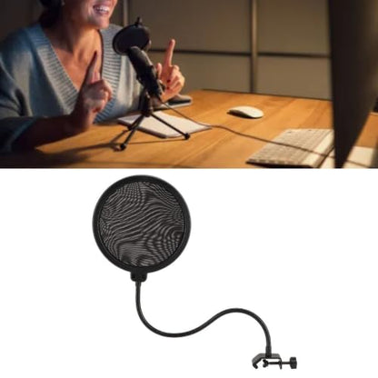 Metal Microphone Filter 360 Degree Adjustable with Gooseneck Stand