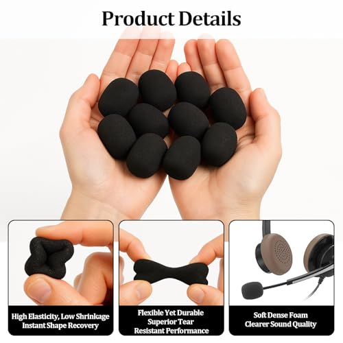 30 Pcs Lapel Microphone Windscreen,Headset Windscreen, Mic Foam Covers Lavalier Microphone Windscreen - size: 30 PCS